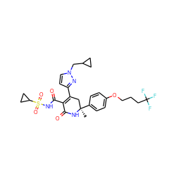 C[C@@]1(c2ccc(OCCCC(F)(F)F)cc2)CC(c2ccn(CC3CC3)n2)=C(C(=O)NS(=O)(=O)C2CC2)C(=O)N1 ZINC001772629125