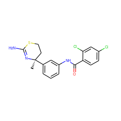 C[C@@]1(c2cccc(NC(=O)c3ccc(Cl)cc3Cl)c2)CCSC(N)=N1 ZINC000169686901