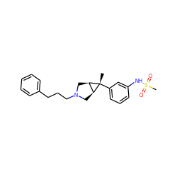 C[C@@]1(c2cccc(NS(C)(=O)=O)c2)[C@H]2CN(CCCc3ccccc3)C[C@H]21 ZINC000101428908