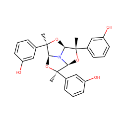 C[C@@]1(c2cccc(O)c2)O[C@@H]2N3[C@H]1O[C@](C)(c1cccc(O)c1)[C@@H]3O[C@]2(C)c1cccc(O)c1 ZINC000299831337