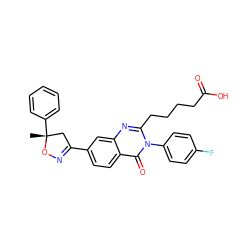 C[C@@]1(c2ccccc2)CC(c2ccc3c(=O)n(-c4ccc(F)cc4)c(CCCCC(=O)O)nc3c2)=NO1 ZINC000103240743