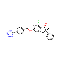C[C@@]1(c2ccccc2)Cc2cc(OCc3ccc(-c4nnn[nH]4)cc3)c(Cl)c(Cl)c2C1=O ZINC000028334862