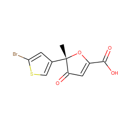 C[C@@]1(c2csc(Br)c2)OC(C(=O)O)=CC1=O ZINC000038151357