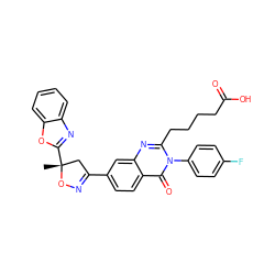 C[C@@]1(c2nc3ccccc3o2)CC(c2ccc3c(=O)n(-c4ccc(F)cc4)c(CCCCC(=O)O)nc3c2)=NO1 ZINC000103256647