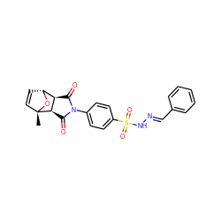 C[C@@]12C=C[C@@H](O1)[C@H]1C(=O)N(c3ccc(S(=O)(=O)N/N=C/c4ccccc4)cc3)C(=O)[C@H]12 ZINC000035075663