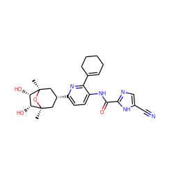 C[C@@]12C[C@@H](c3ccc(NC(=O)c4ncc(C#N)[nH]4)c(C4=CCCCC4)n3)C[C@@](C)(O1)[C@@H](O)[C@H]2O ZINC000261094992