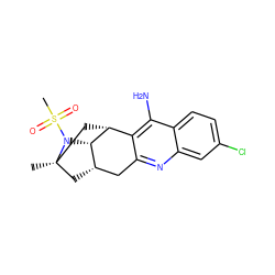 C[C@@]12C[C@H]3Cc4nc5cc(Cl)ccc5c(N)c4[C@@H](C1)[C@H]3N2S(C)(=O)=O ZINC000058565957