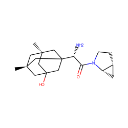 C[C@@]12CC3(O)CC([C@H](N)C(=O)N4CC[C@@H]5C[C@@H]54)(C1)C[C@](C)(C3)C2 ZINC000028824964