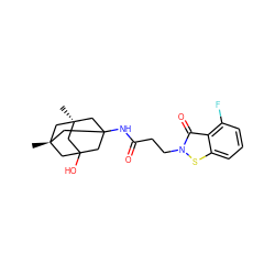 C[C@@]12CC3(O)CC(NC(=O)CCn4sc5cccc(F)c5c4=O)(C1)C[C@](C)(C3)C2 ZINC000299835109