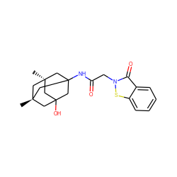 C[C@@]12CC3(O)CC(NC(=O)Cn4sc5ccccc5c4=O)(C1)C[C@](C)(C3)C2 ZINC000230524550