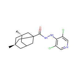 C[C@@]12CC3CC(C(=O)NNc4c(Cl)cncc4Cl)(C1)C[C@](C)(C3)C2 ZINC000084654092