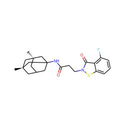 C[C@@]12CC3CC(NC(=O)CCn4sc5cccc(F)c5c4=O)(C1)C[C@](C)(C3)C2 ZINC000299839353