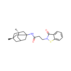 C[C@@]12CC3CC(NC(=O)CCn4sc5ccccc5c4=O)(C1)C[C@](C)(C3)C2 ZINC000299839373