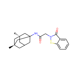 C[C@@]12CC3CC(NC(=O)Cn4sc5ccccc5c4=O)(C1)C[C@](C)(C3)C2 ZINC000299838669