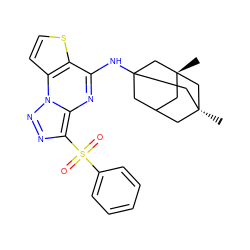 C[C@@]12CC3CC(Nc4nc5c(S(=O)(=O)c6ccccc6)nnn5c5ccsc45)(C1)C[C@](C)(C3)C2 ZINC000053230298