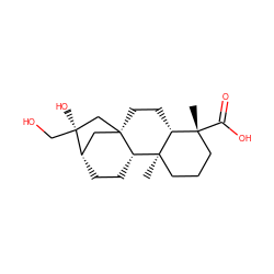 C[C@@]12CCC[C@@](C)(C(=O)O)[C@H]1CC[C@@]13C[C@H](CC[C@H]12)[C@@](O)(CO)C3 ZINC000101646793