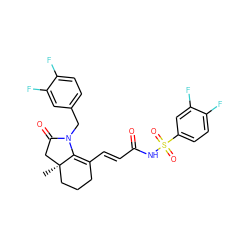 C[C@@]12CCCC(/C=C/C(=O)NS(=O)(=O)c3ccc(F)c(F)c3)=C1N(Cc1ccc(F)c(F)c1)C(=O)C2 ZINC000044430985