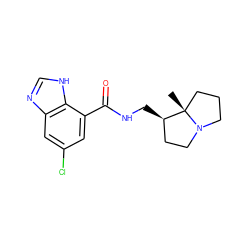 C[C@@]12CCCN1CC[C@H]2CNC(=O)c1cc(Cl)cc2nc[nH]c12 ZINC000040405210