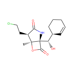 C[C@@]12OC(=O)[C@]1([C@@H](O)[C@@H]1C=CCCC1)NC(=O)[C@@H]2CCCl ZINC000003990364