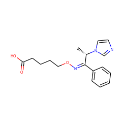 C[C@@H](/C(=N\OCCCCC(=O)O)c1ccccc1)n1ccnc1 ZINC000013738890