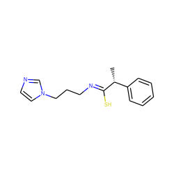 C[C@@H](/C(S)=N/CCCn1ccnc1)c1ccccc1 ZINC000013679638