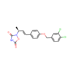 C[C@@H](/C=C/c1ccc(OCc2ccc(Cl)c(Cl)c2)cc1)n1oc(=O)[nH]c1=O ZINC000027098300