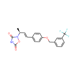 C[C@@H](/C=C/c1ccc(OCc2cccc(C(F)(F)F)c2)cc1)n1oc(=O)[nH]c1=O ZINC000027098952