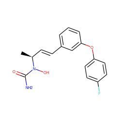 C[C@@H](/C=C/c1cccc(Oc2ccc(F)cc2)c1)N(O)C(N)=O ZINC000000011658