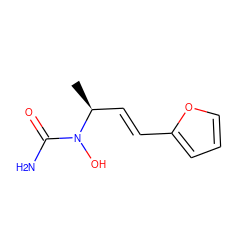 C[C@@H](/C=C/c1ccco1)N(O)C(N)=O ZINC000013762959