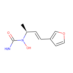 C[C@@H](/C=C/c1ccoc1)N(O)C(N)=O ZINC000013762963