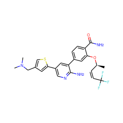 C[C@@H](/C=C\C(F)(F)F)Oc1cc(-c2cc(-c3cc(CN(C)C)cs3)cnc2N)ccc1C(N)=O ZINC000084711742