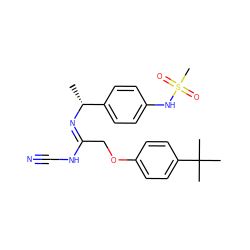 C[C@@H](/N=C(\COc1ccc(C(C)(C)C)cc1)NC#N)c1ccc(NS(C)(=O)=O)cc1 ZINC000220745466