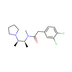 C[C@@H]([C@@H](C)N1CCCC1)N(C)C(=O)Cc1ccc(Cl)c(Cl)c1 ZINC000013860893