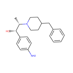 C[C@@H]([C@@H](O)c1ccc(N)cc1)N1CCC(Cc2ccccc2)CC1 ZINC000029045800