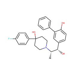 C[C@@H]([C@@H](O)c1ccc(O)c(-c2ccccc2)c1)N1CCC(O)(c2ccc(F)cc2)CC1 ZINC000028952053