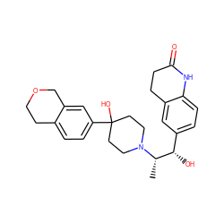 C[C@@H]([C@@H](O)c1ccc2c(c1)CCC(=O)N2)N1CCC(O)(c2ccc3c(c2)COCC3)CC1 ZINC000028952092