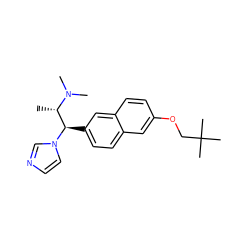 C[C@@H]([C@@H](c1ccc2cc(OCC(C)(C)C)ccc2c1)n1ccnc1)N(C)C ZINC000028344000