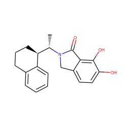 C[C@@H]([C@@H]1CCCc2ccccc21)N1Cc2ccc(O)c(O)c2C1=O ZINC000045318982