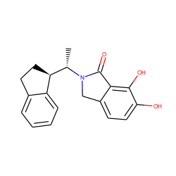 C[C@@H]([C@@H]1CCc2ccccc21)N1Cc2ccc(O)c(O)c2C1=O ZINC000045317124