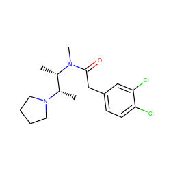 C[C@@H]([C@H](C)N(C)C(=O)Cc1ccc(Cl)c(Cl)c1)N1CCCC1 ZINC000013860892