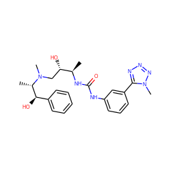 C[C@@H]([C@H](O)c1ccccc1)N(C)C[C@H](O)[C@@H](C)NC(=O)Nc1cccc(-c2nnnn2C)c1 ZINC000029039831