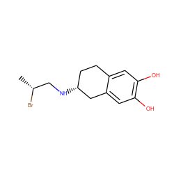 C[C@@H](Br)CN[C@@H]1CCc2cc(O)c(O)cc2C1 ZINC000029559176