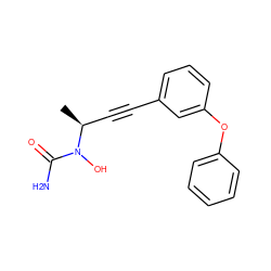 C[C@@H](C#Cc1cccc(Oc2ccccc2)c1)N(O)C(N)=O ZINC000000016443