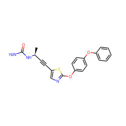 C[C@@H](C#Cc1cnc(Oc2ccc(Oc3ccccc3)cc2)s1)NC(N)=O ZINC000008582035