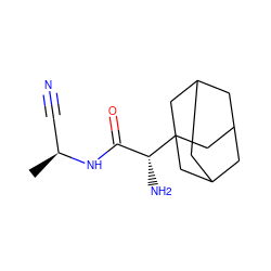 C[C@@H](C#N)NC(=O)[C@@H](N)C12CC3CC(CC(C3)C1)C2 ZINC000014948856