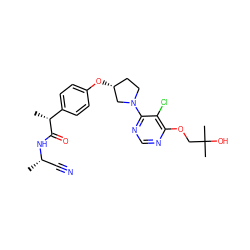 C[C@@H](C#N)NC(=O)[C@H](C)c1ccc(O[C@@H]2CCN(c3ncnc(OCC(C)(C)O)c3Cl)C2)cc1 ZINC001772655028