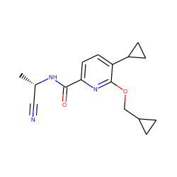 C[C@@H](C#N)NC(=O)c1ccc(C2CC2)c(OCC2CC2)n1 ZINC000207736856