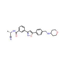 C[C@@H](C#N)NC(=O)c1cccc(-c2cc(-c3ccc(CNC4CCOCC4)cc3)on2)c1 ZINC000066075032