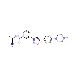 C[C@@H](C#N)NC(=O)c1cccc(-c2cc(-c3ccc(N4CCN(C)CC4)cc3)on2)c1 ZINC000066098598