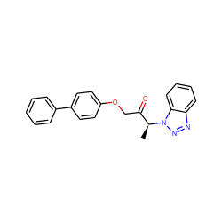 C[C@@H](C(=O)COc1ccc(-c2ccccc2)cc1)n1nnc2ccccc21 ZINC001772649010